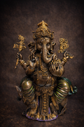 Estatua Ganesha en Bronce — Figura Espiritual de Abundancia