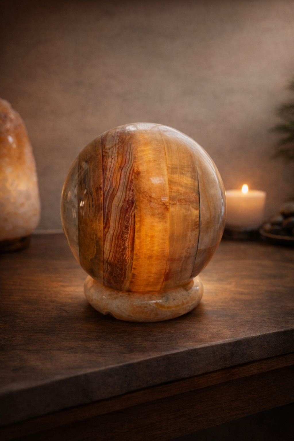 Lámpara de Ónix Esfera — Orbe de Luz Natural
